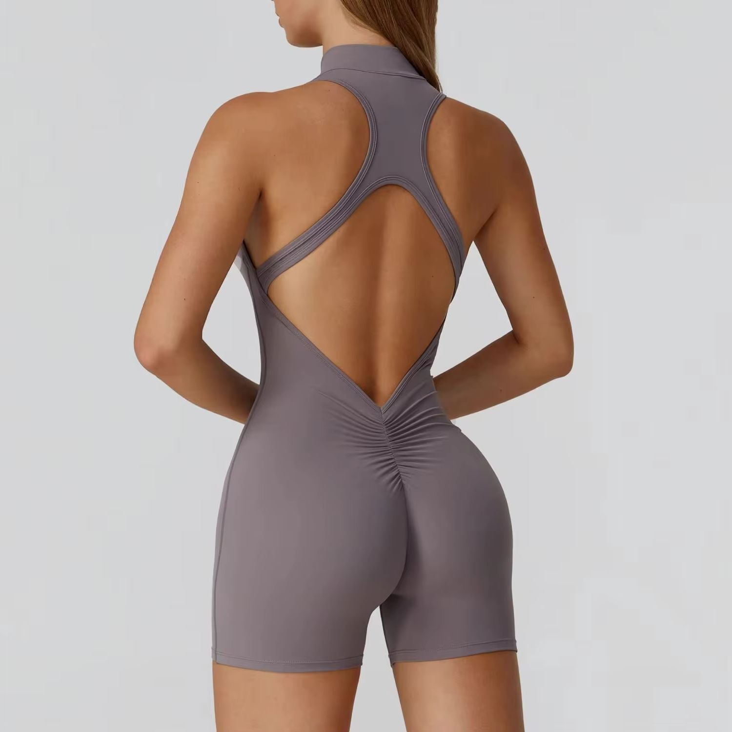 Padded Hollow Back Zipper Yoga – обзор и цена Yoga Overall Fitness