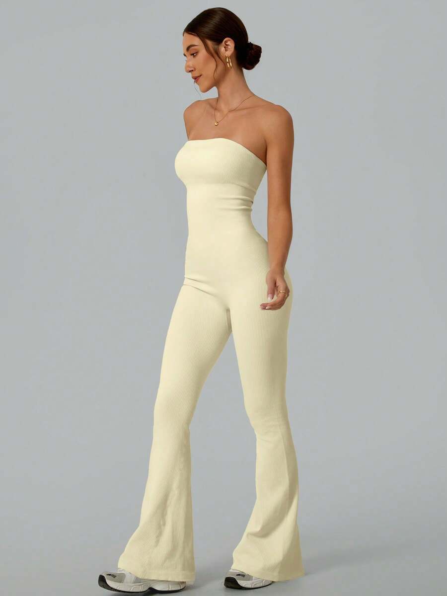 Solid Color Seamless Tube Top  – обзор и цена Yoga Fitness Jumpsuit