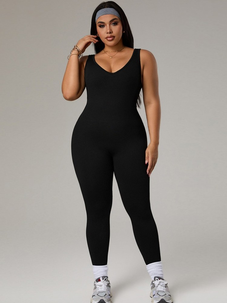 Plus Size Women's Tracksuit Gy – обзор и цена Yoga Fitness Jumpsuit