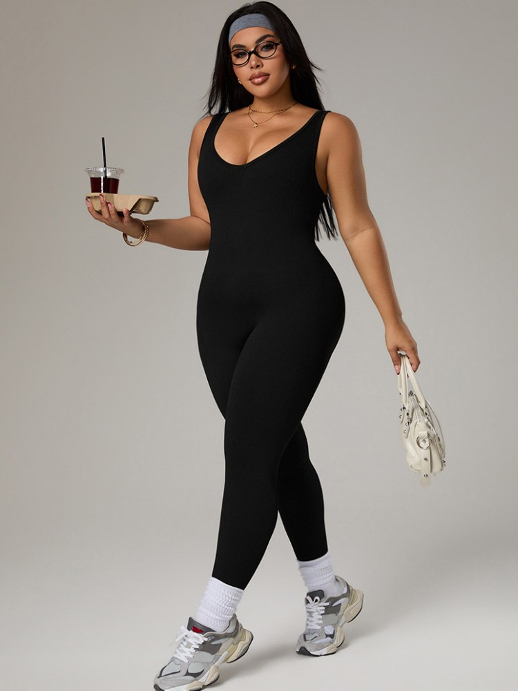 Plus Size Women's Tracksuit Gy – обзор и цена Yoga Fitness Jumpsuit