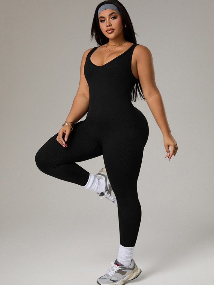 Plus Size Women's Tracksuit Gy – обзор и цена Yoga Fitness Jumpsuit