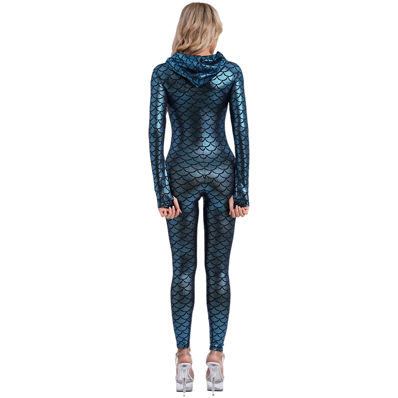 Womens Shiny Mermaid Hooded Bo – обзор и цена Yoga Fitness Jumpsuit