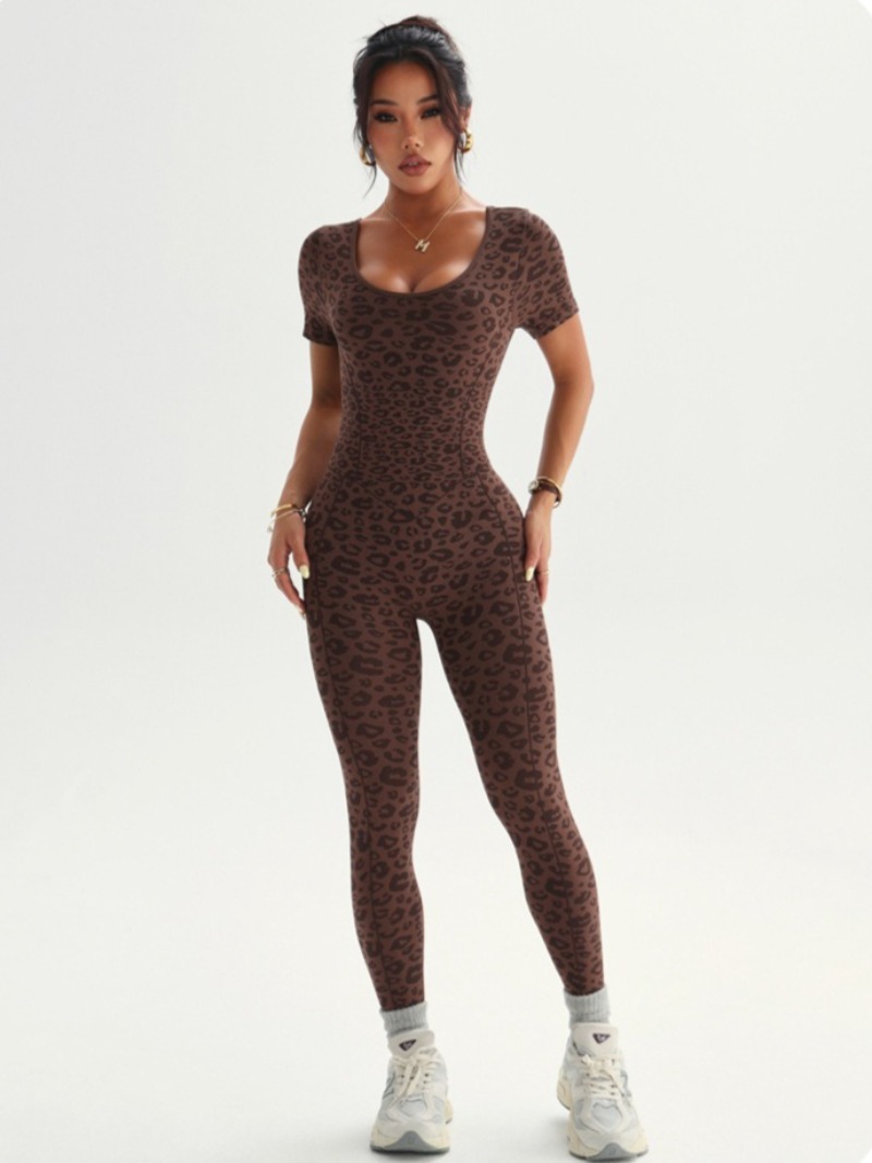 Women's Backless Leopard Jumps – обзор и цена Yoga Overall Fitness