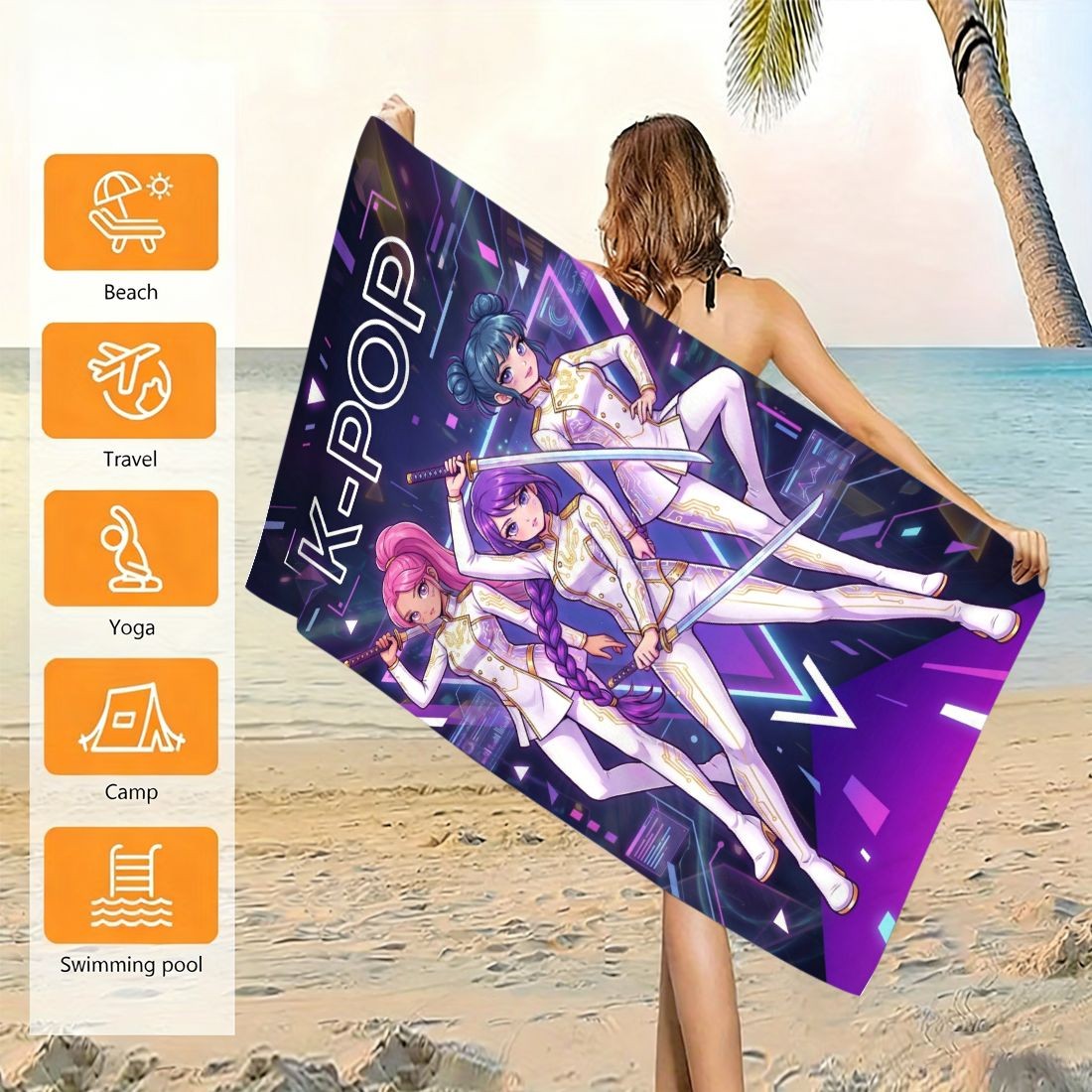 K-POP Style Beach Towel Girl G – обзор и цена Yoga Fitness Gifts
